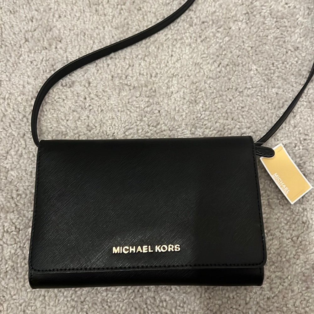 All black Michael Kors crossbody bag